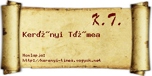Kerényi Tímea névjegykártya