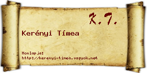 Kerényi Tímea névjegykártya